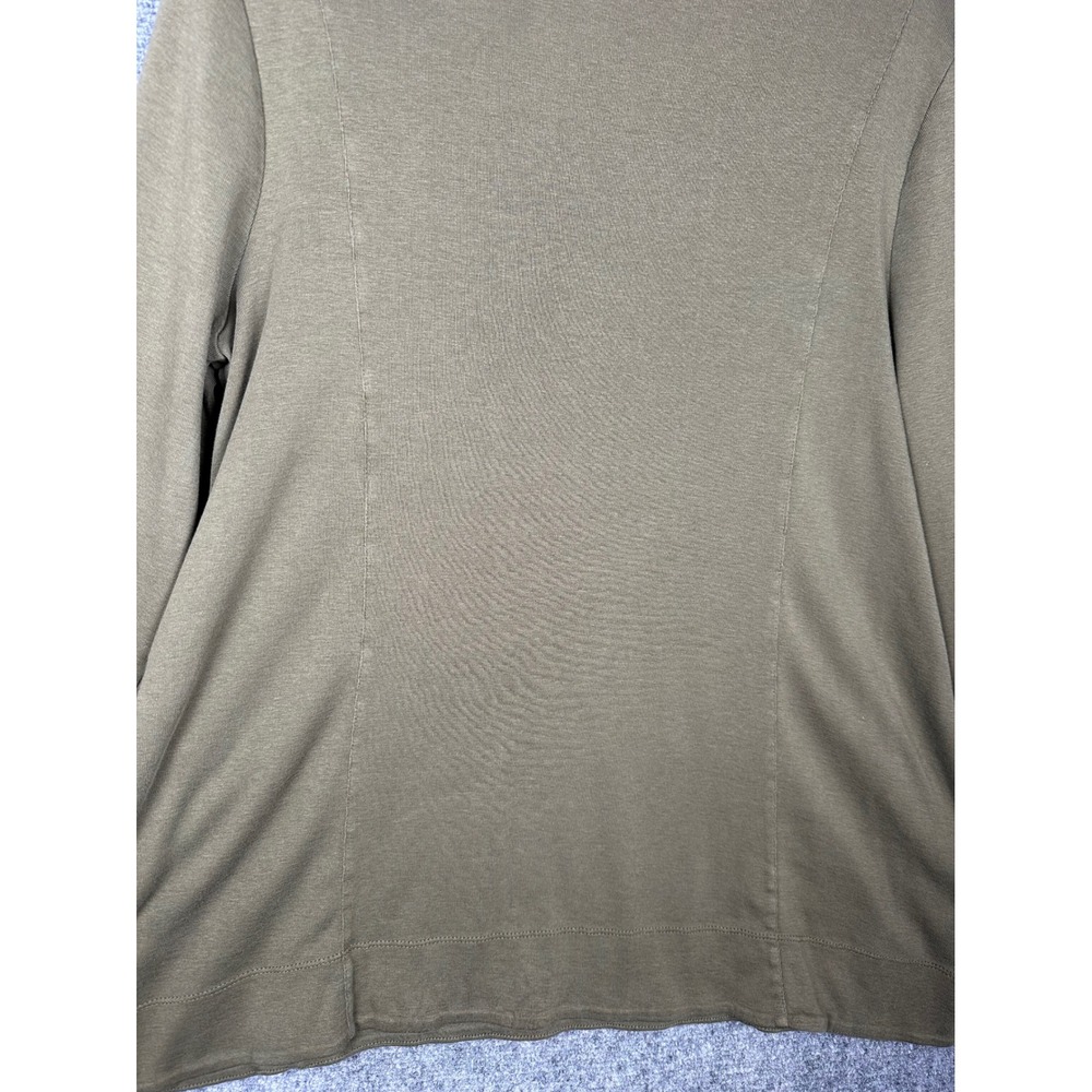 Chico's The Ultimate Tee Women XL Size 3 Green Pima‎ Cotton Pockets Long Sleeve - Picture 9 of 11
